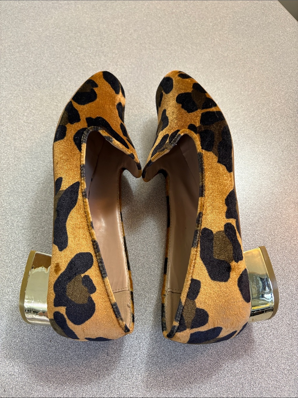 Topshop Leopard Velvet Slip-On Loafers in Brown and Black - Picture 7 of 12